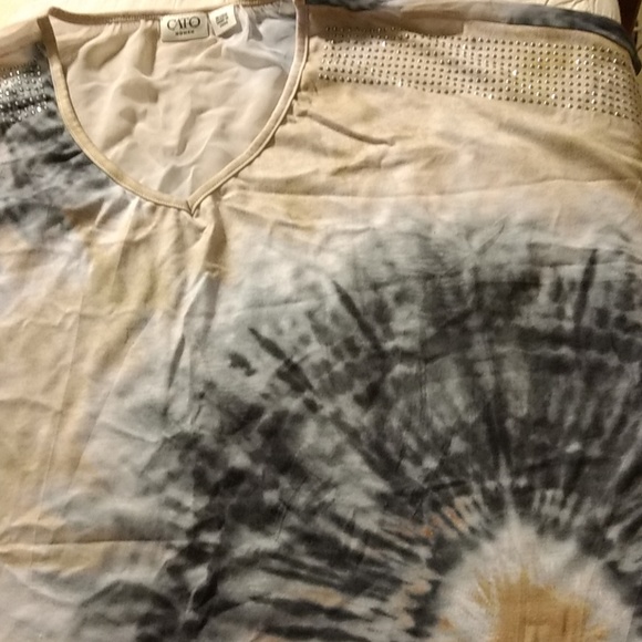 Cato Tops - Jersey and chiffon tie dye shirt Cato Tops - Jersey and chiffon tie dye shirt